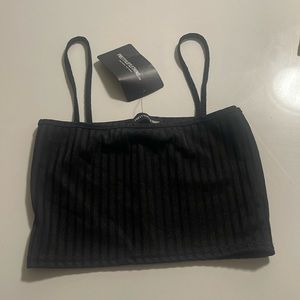 Black Pretty Little Thing crop top never been worn!